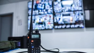 CCTV Footage on a four screens